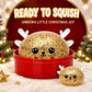 Christmas Deer TPR Squeeze Toy Transparent Glitter Bead Cute Reindeer Fidget Squishy Toy 12Pcs Display Box