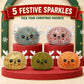 Christmas Deer TPR Squeeze Toy Transparent Glitter Bead Cute Reindeer Fidget Squishy Toy 12Pcs Display Box